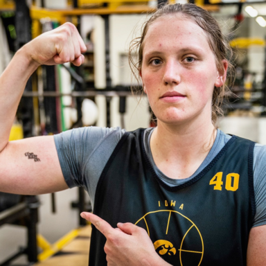 Sharon Goodman, a Health Studies major, is a two-time recipient of the Elite 90 Award for the 2024 NCAA Division I Women's Basketball Championship!
