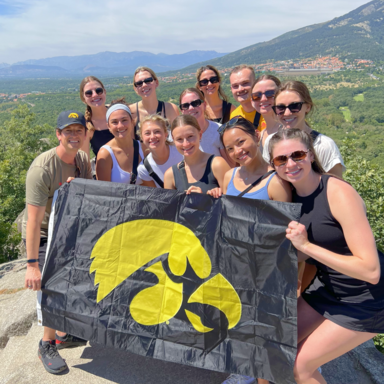 Professor Luc Carr with students in Spain