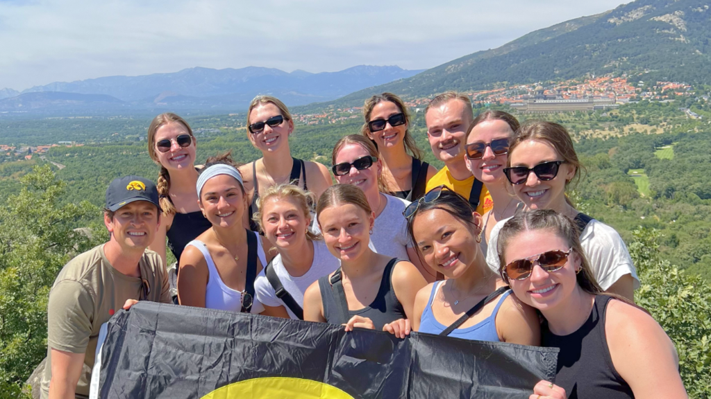 Professor Luc Carr with students in Spain